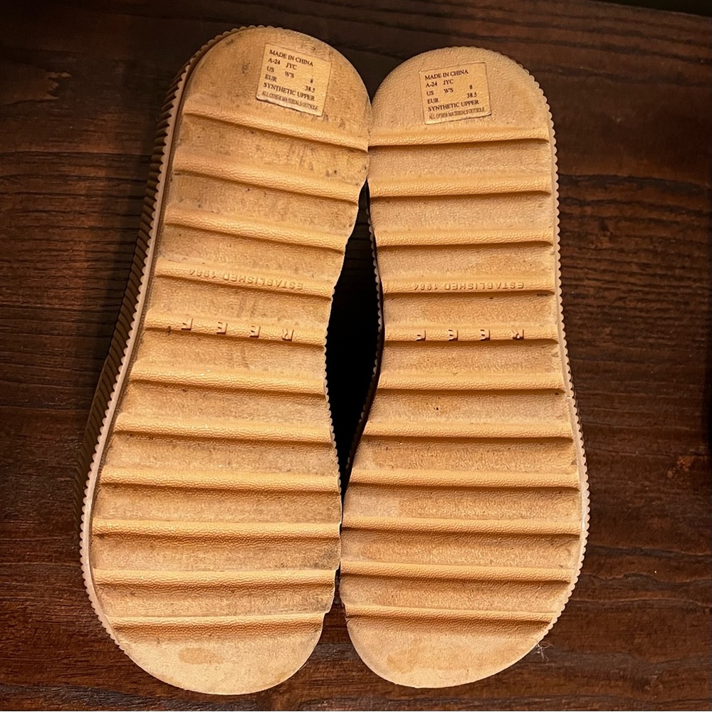 Reef Black and Tan Water Vista Higher Platform Sandals, Size 8 - Picture 4 of 4